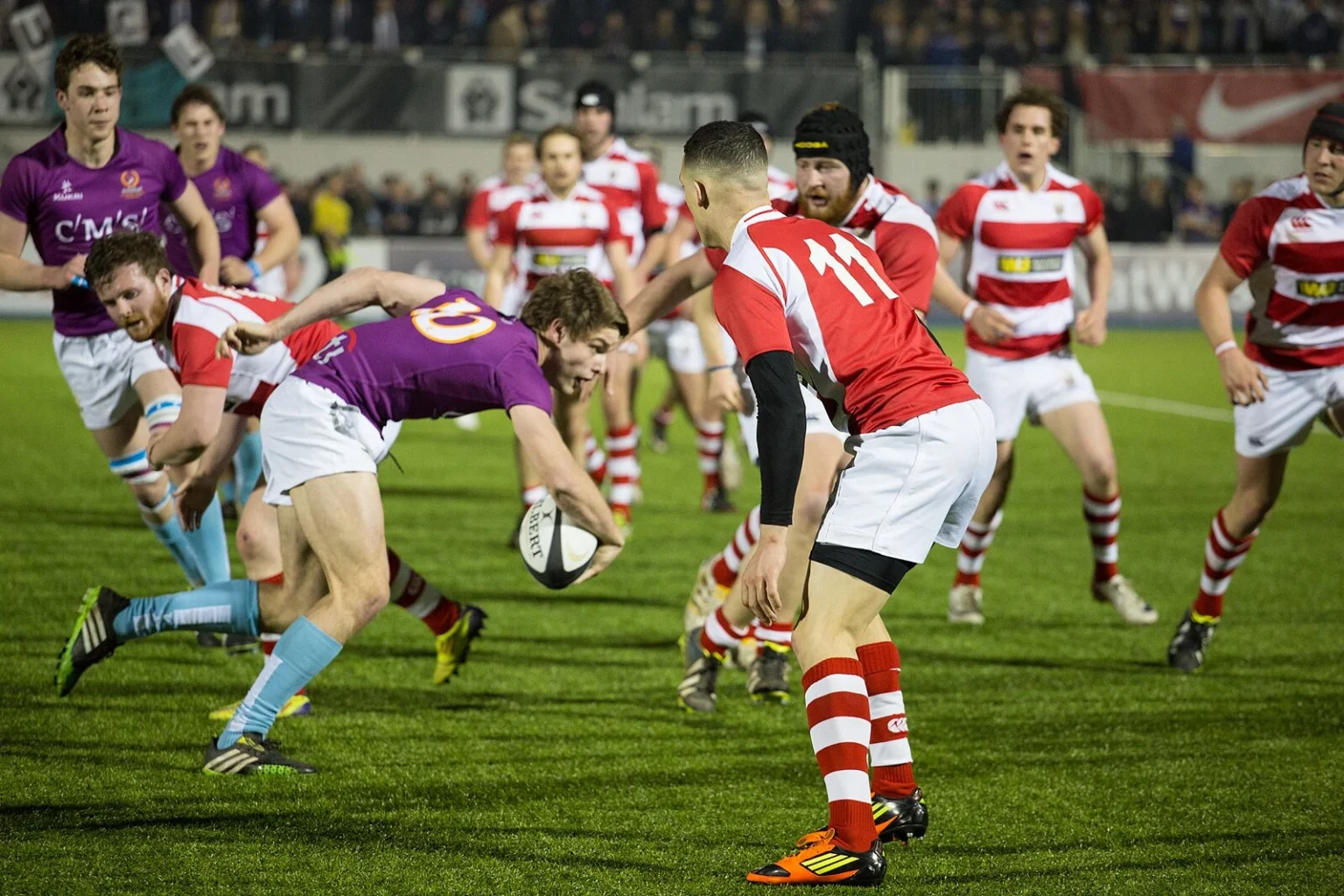 rugby players on field