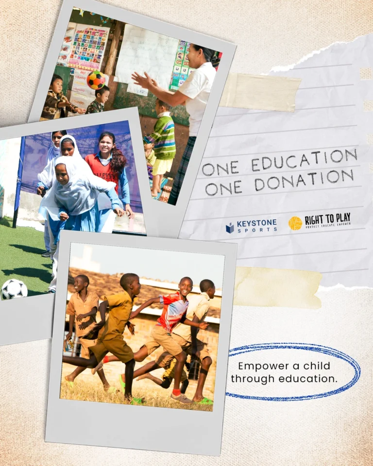 One donation One Education 2025 med Right to Play